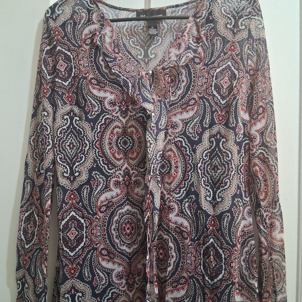 INC International Concepts Multicolor Paisley Blouse